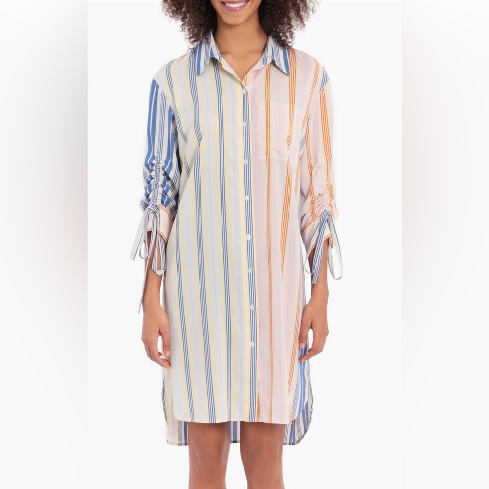 Maggie London Long Sleeve Stripe Shirtdress – Size 14, Sold Out at Nordstrom